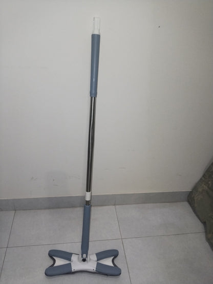 Rotating X Mop Flat Microfiber Floor Mop with 360° Squeeze System and Replaceable Cloth Heads